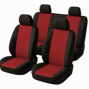 Set huse scaune auto universale, 7 piese, bumbac si poliester cu spuma, 2 scaune fata, bancheta spate in 4 piese, 4 tetiere - Img 2