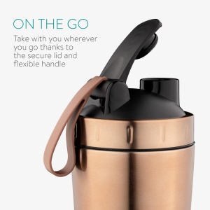 Shaker pentru proteine din otel inoxidabil Navaris, 750 ml, Gold, 52703.2.27 - Img 6