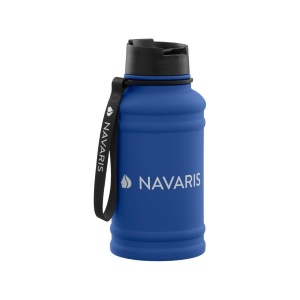 Sticla de apa Navaris, din otel inoxidabil, cu un singur perete, 1.3L, Albastru
