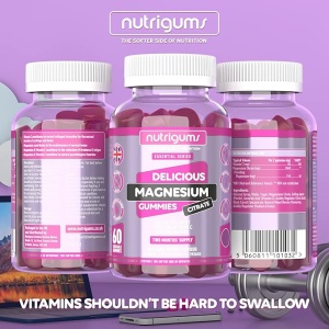 Supliment alimentar Magnesium Citrate Gummies, Nutrigums, citrat de Magneziu 1250 mg, Magneziu elementar 150 mg, Vitmanina C 80 mg, pentru vitalitate, energie si oase, vegan, aroma de fructe de padure, 60 de jeleuri - Img 5