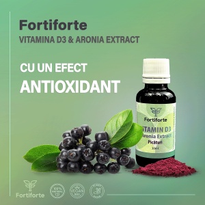 Supliment alimentar VITAMIN D3 + Aronia Extract, Fortiforte, picaturi 30ml - Img 4