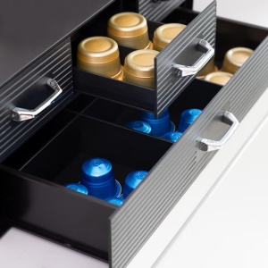 Suport pentru capsule de cafea Navaris cu 4 sertare, Universal, 2 Nivele, Negru, 54092.01 - Img 2