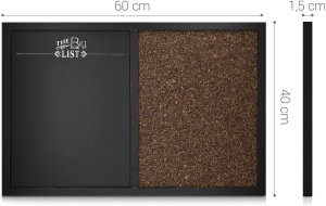 Tabla 3in1 Navaris, 4 crete, 3 magneti, 10 ace negre, 60 x 40 cm - Img 2