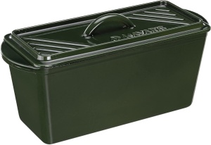 Tava pentru copt din fonta cu capac Navaris, tip cuptor olandez, pentru coacere si gatire, emailat, verde, 34x13x13 cm - Img 8