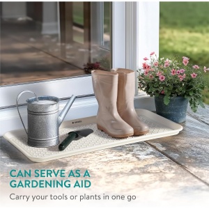 Tava pentru incaltaminte Navaris, set 3, 78×38×3 cm, din plastic, utilizare interior/exterior, Alb - Img 2