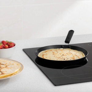 Tigaie pentru clatite Navaris, 26 cm, antiaderenta, margini joase, negru - Img 5