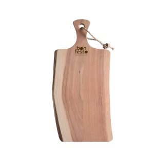 Tocator dreptunghiular cu maner din lemn natural de Acacia, Bonfesto®, 45 x 20 x 1.5 cm