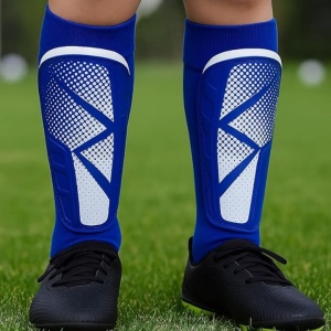 Aparatori pentru Tibie Fotbal Vizari Vector, fara manseta, protectie PP, marimea M, Albastru - Img 4