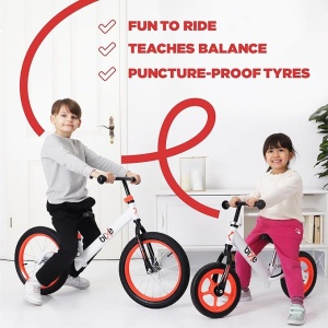 Bicicleta fara pedale Bixe, 16 inch, aluminiu, anvelope pneumatice, rosu, 5-9 ani - Img 4