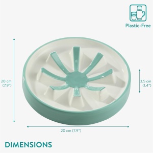 Bol mancare Navaris, ceramica, 20 cm, pentru caini si pisici, slow eating, NAV000025YC001C - Img 4