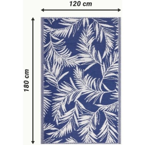 Covor pentru exterior JEMIDI, 120x180cm, polipropilena, rezistent la intemperii, usor de curatat, pentru balcon/terasa, Albastru inchis - Img 7