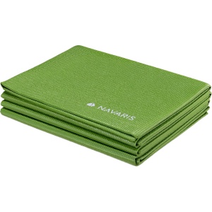 Covoras de yoga pliabil Navaris, grosimea de 4 mm pentru, pilates, antrenament, sala, fitness, pliabil, anti-alunecare, 61x173 cm, Verde - Img 6