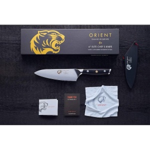 Cutit Bucatar Damasc Orient, Origin Series, 15 cm, cu 67 de straturi de otel inoxidabil japonez AUS-10, negru - Img 2