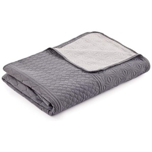 Cuvertura de pat sau canapea reversibila HOMELEVEL, 240 x 260 cm, matlasata, cu doua fete, poliester, Gri