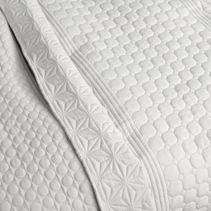 Cuvertura de pat sau canapea reversibila HOMELEVEL, 240 x 260 cm, matlasata, cu doua fete, poliester, Alb - Img 2