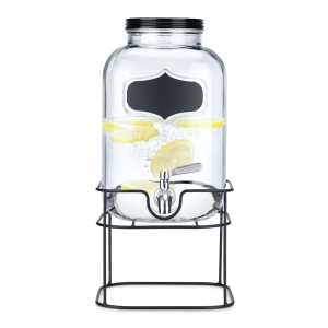Dozator bauturi Navaris cu suport metalic negru, 5L, cu robinet inox, sticla, 59968.01 - Img 2