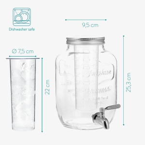 Dozator de bauturi cu infuzor de fructe si insertie de gheata Navaris, 4 l, 52425.01 - Img 2