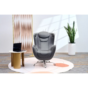 Fotoliu de masaj electric cu taburet, functie de incalzire si mecanism 2D, 110 x 68 x 110 cm, Gri - Img 5