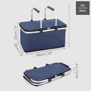 Gigant termic pliabil pentru picnic, capacitate 30L, albastru - Img 2