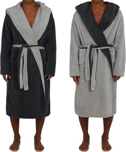 Halat de baie reversibil pentru barbati Jemidi, XL, Gri / Albastru, Poliester, 55435.25.4