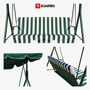 Leagan Balansoar Gradina Kiwari® Swing, 3 Locuri, 172 x 112 x 153 cm, Greutate maxima 240 kg, Perne detasabile, Terasa/Gradina, Alb/Verde - Img 4