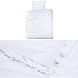 Lenjerie de pat, Jemidi, 2 piese, bumbac 100%, alb, 135x200cm, 80x80cm - Img 6
