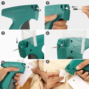 Pistol de etichetare Belle Vous, set complet, 5000 pini 55 mm, 5 ace 20 mm, verde, 10x13cm - Img 3