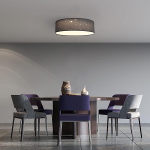 Plafoniera LED Navaris, efect de stele, Ø 40 x 12 cm, intensitate reglabila, telecomanda, 22 W, Negru - Img 5