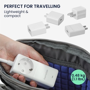 Prelungitor cu priza pentru birou kwmobile, 2 porturi USB A, 3 porturi USB C, 75 W, Cablu 1.5 m, Alb - Img 2