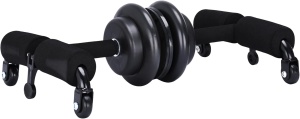 Roata multifunctionala dubla pentru abdomene, flotari, POWRX, din otel inoxidabil - Img 3