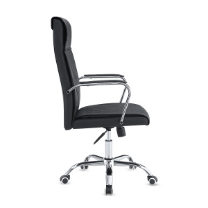 Scaun Birou Kiwari® Elm, Spatar Inalt, Sezut din Piele PU, Reglabil pe Inaltime, Baza Metal Rotativa, Design Executiv cu Cusaturi Decorative, Capacitate 120 kg, Negru - Img 7