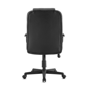 Scaun Birou Kiwari® Hab, Spatar Inalt, Sezut din Piele PU, Reglabil pe Inaltime, Baza cu Roti pentru Mobilitate, Design Executiv Confort Extra, Capacitate 120 kg, Negru - Img 8