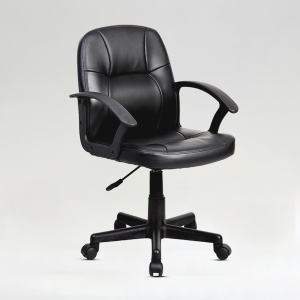 Scaun birou Kiwari Issa, suprafata PVC, brate PP, mecanism Up&Down, baza nylon, roti nylon, Negru