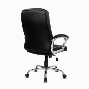 Scaun de birou ergonomic Kiwari® Nobu, spatar inalt, mecanism inclinabil cu reglaj pe gaz, rotatie 360°, brate fixe PP rezistente, baza cromata stabila, roti nylon silentioase, tapiterie PU+PVC neteda si usor de curatat, suporta 136 kg, Ne - Img 11
