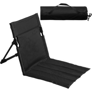 Scaun de plaja pliabil Navaris, 600D Oxford, 40 x 38 x 39 cm, pentru camping si activitati in aer liber, geanta pentru transport, Negru