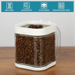 Set 3 cutii alimentare, Belle Vous, cu inchidere ermetica, 900 ml, din sticla, 10.5 x 10.5 x 12.5 cm, Transparent - Img 4