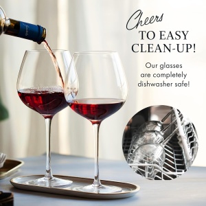 Set 4 pahare premium, ELIXIR GLASSWARE, din cristal, cu picior, potrivit pentru degustari, nunta, aniversari, petreceri, Transparent - Img 9