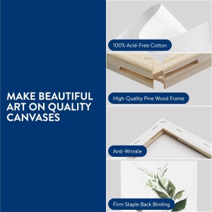 Set 4 panze pentru pictura H&S, 2 dimensiuni, 30x40cm, 20x30cm, tesatura din bumbac 100%, potrivit pentru vopsea acrilica/ulei/acuarele - Img 6
