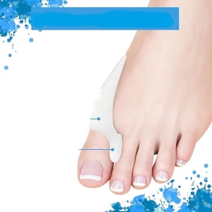 Set 4 separatoare ortopedice pentru degete, PURAVA, gel siliconic, fara BPA, alb/albastru - Img 3