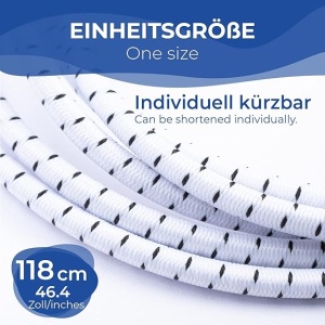 Set 5 sireturi elastice sport EVEREST FITNESS, fara legare, reglabile, universale 118 cm, din nylon, pentru adulti si copii, Alb - Img 2