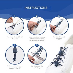 Set 5 sireturi elastice sport EVEREST FITNESS, fara legare, reglabile, universale 118 cm, din nylon, pentru adulti si copii, Albastru inchs - Img 5