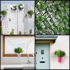 Set 6 plante artificiale Belle Vous, 35 × 29 cm, feriga si frunze, aspect natural, rezistente UV, material plastic, pentru decor interior/exterior, Verde - Img 7