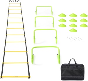 Set Navaris scara agilitate cu jaloane, 12 trepte, 6 m, conuri, geanta inclusa, 61118.06 - Img 2