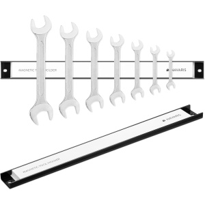Set organizatoare scule Navaris, 2 bare magnetice, 46x4cm, Alb/Negru, capacitate 15kg