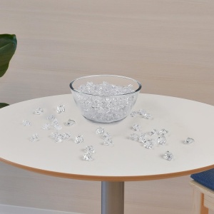 Set pietre decorative acrilice Belle Vous tip diamante/ cuburi gheata, transparente, 500 buc, 22 mm, pentru decor si evenimente - Img 4