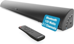 Soundbar cu Subwoofer integrat, Majority, Snowdon, 2.1, Bluetooth, PC, Wireless, AUX, 120 W, negru