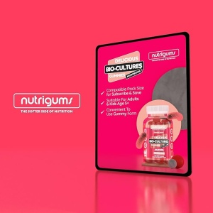 Supliment alimentar Bio-Cultures Microbiome Gummies, Nutrigums, 12 probiotice multi-tulpini 1 miliard CFU, Acidophilus si Bifidobacterium, sprijina sanatatea intestinala, vegan, aroma de capsuni, 60 de jeleuri - Img 8