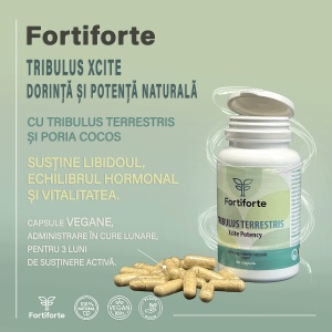 Supliment alimentar TRIBULUS TERRESTRIS Xcite Potency, Fortiforte, 60 capsule - Img 2