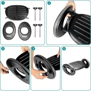 Suport ergonomic pentru picioare, Belle Vous, 40 x 27 x 19 cm, reglabil, antiderapant, Negru - Img 5