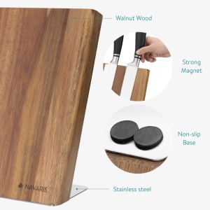Suport magnetic pentru cutite din lemn de salcam, 27.7 x 27.5 cm, 47366.01 - Img 4